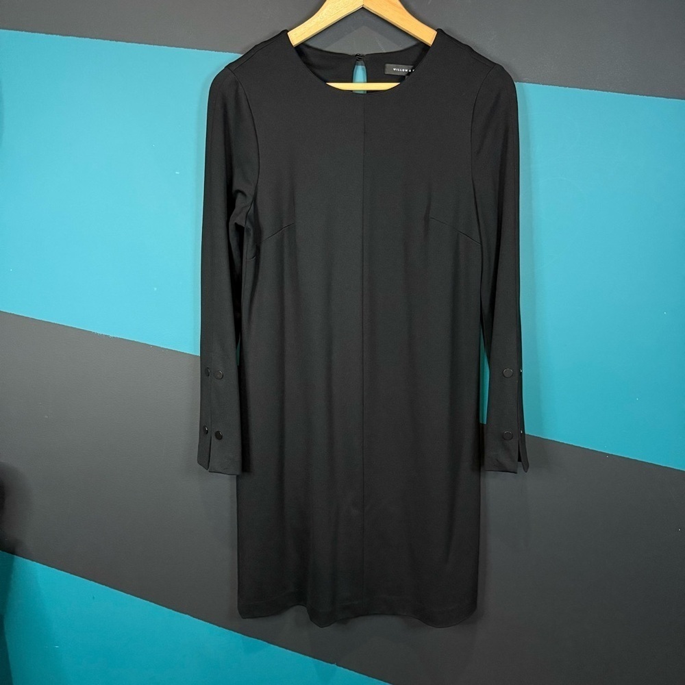Willow and Thread Elegant Black Long Sleeve Dress Preppy Officewear Luxury size